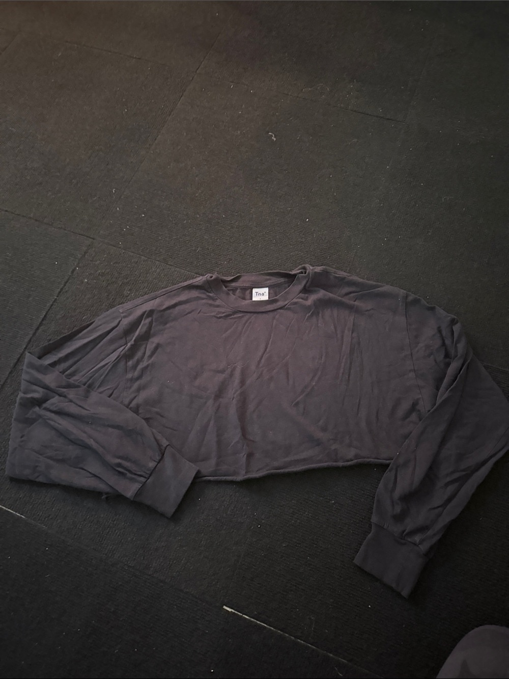 TNA Black Cropped Long-Sleeve Top